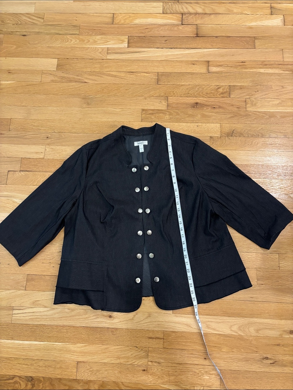 dressbarn Black Double-Row Button Blazer